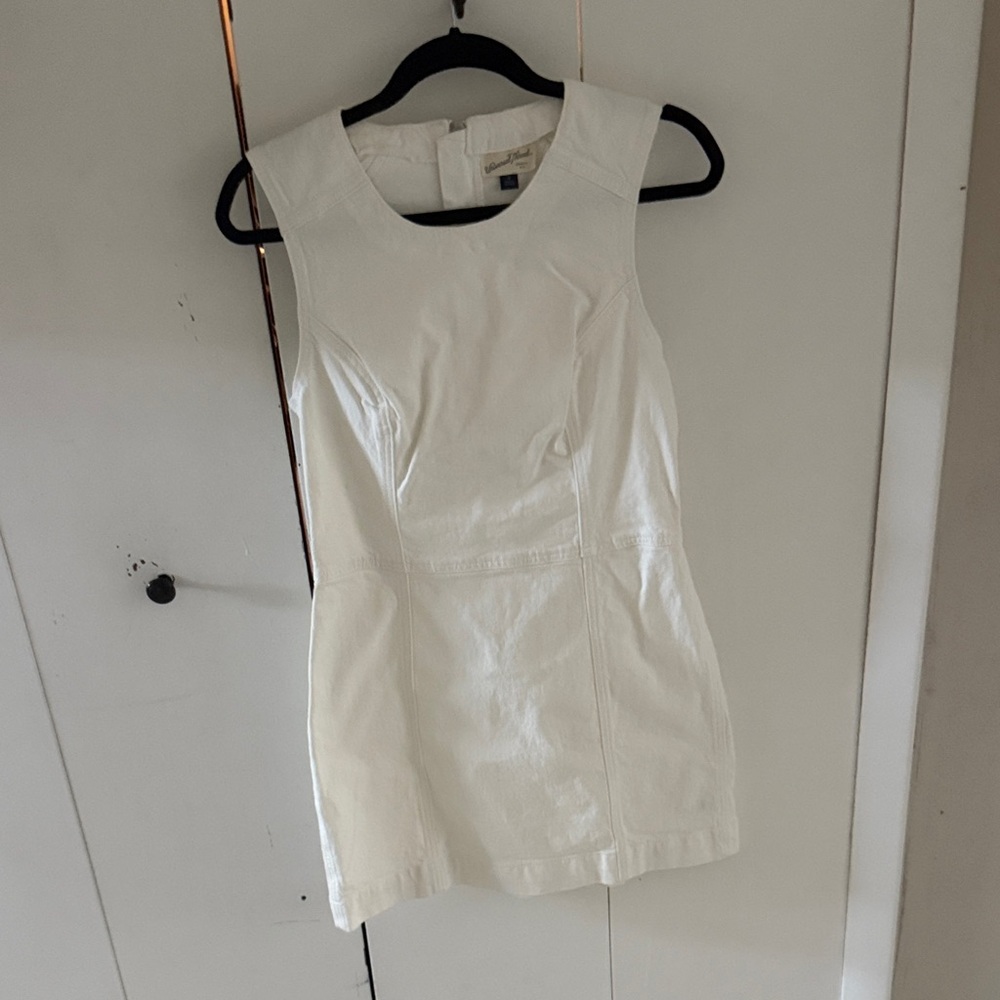 White Denim Sleeveless Dress